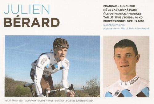 2012 AG2R La Mondiale #NNO Julien Bérard Front